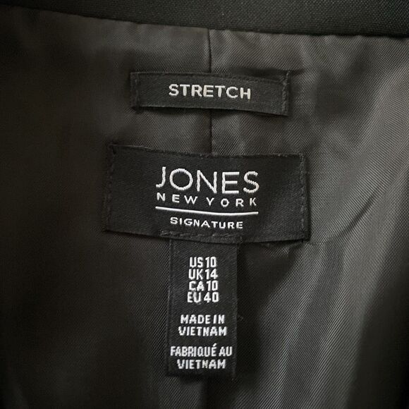Jones New York Womens 10 Black Single Breasted Blazer Preppy Business Y2K Jacket - Picture 9 of 10